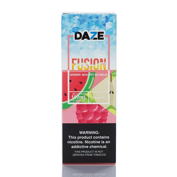 7 Daze Fusion TFN - Raspberry Green Apple Watermelon ICED - 100ml - Image 3