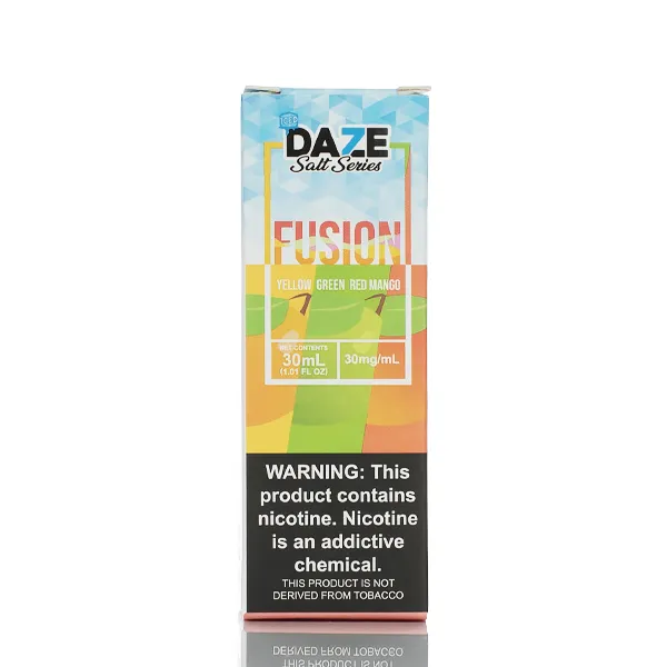 7 Daze Fusion TFN Salt - Yellow Green Red Mango ICED - 30ml - Image 3