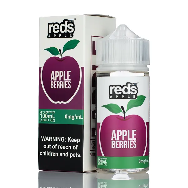 7 Daze Reds Apple - No Nicotine Vape Juice - 100ml - Image 3