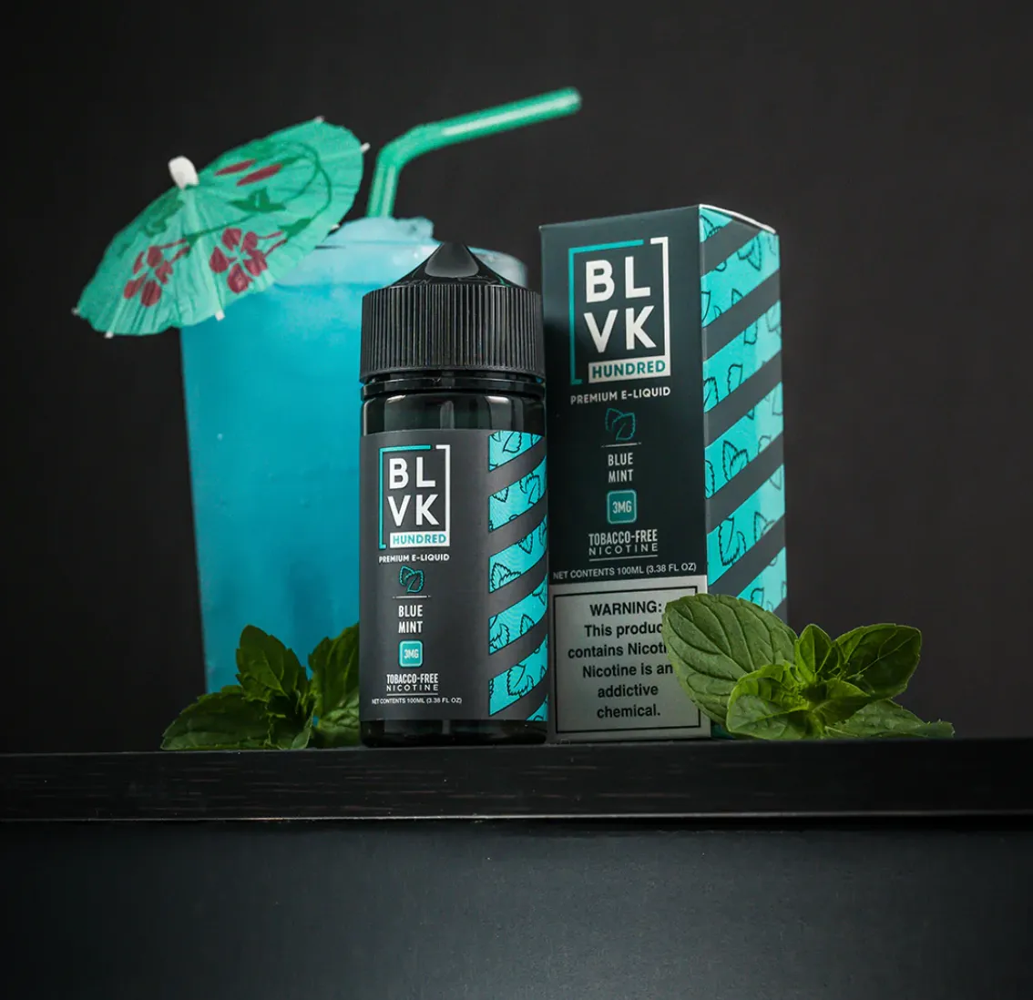 BLVK Hundred E-liquid - Blue Mint - 100ml - Image 3