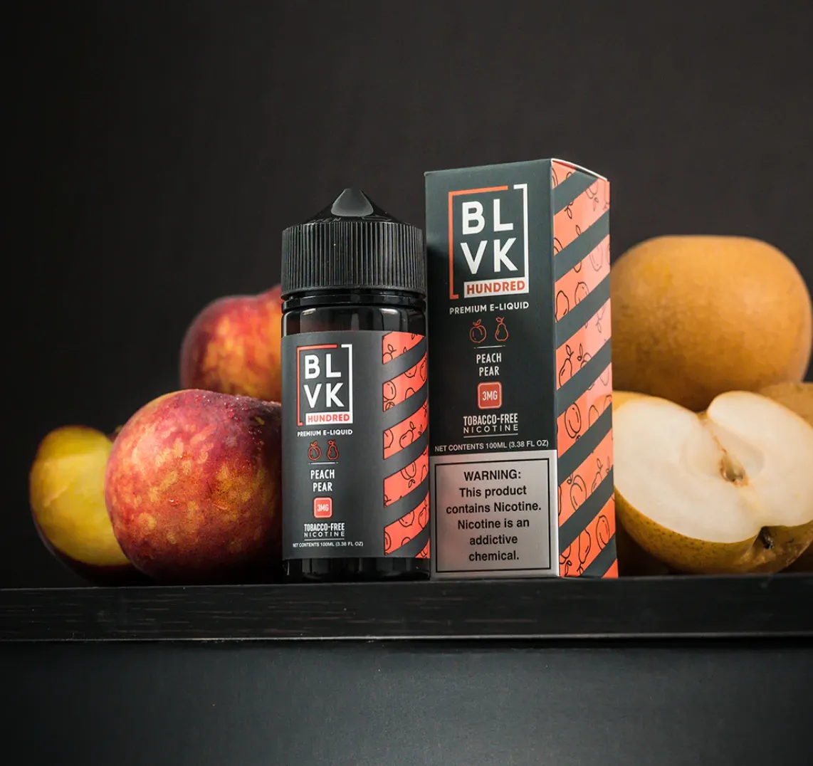 BLVK Hundred E-liquid - Peach Pear - 100ml - Image 3