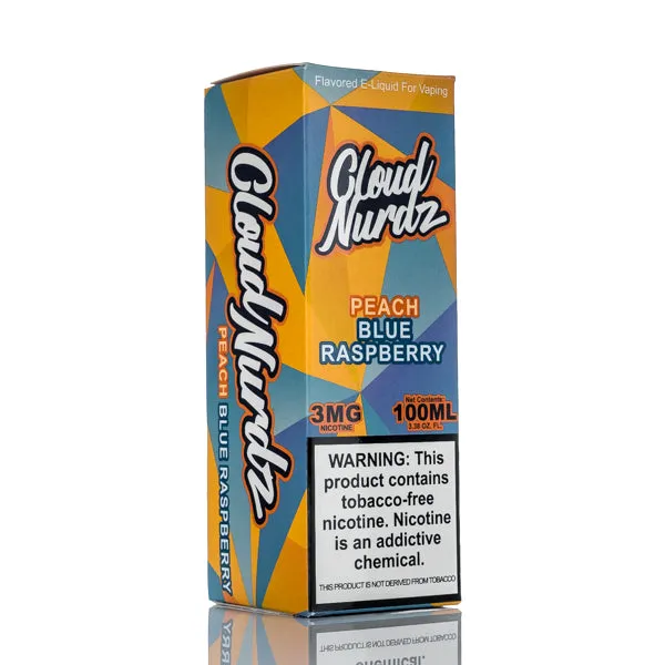 Cloud Nurdz E-Liquid - Peach Blue Raspberry - 100ml - Image 3