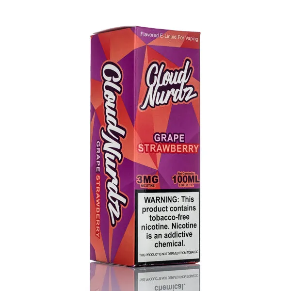 Cloud Nurdz E-Liquid - Grape Strawberry - 100ml - Image 3