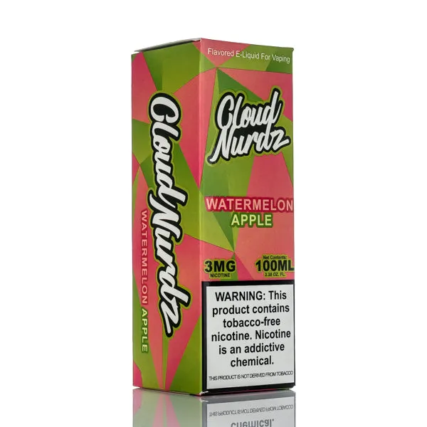 Cloud Nurdz E-Liquid - Watermelon Apple - 100ml - Image 3