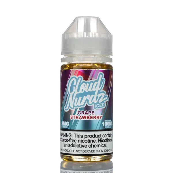 Cloud Nurdz E-Liquid - Grape Strawberry Iced - 100ml - Image 2