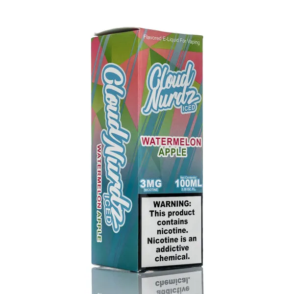 Cloud Nurdz E-Liquid - Watermelon Apple Iced - 100ml - Image 3