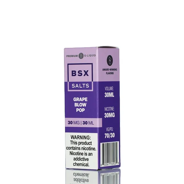 BSX Vapor Salt Nic - Grape Blow Pop - 30ml - Image 3