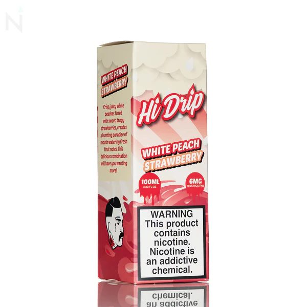 Hi Drip E-Liquid - White Peach Strawberry  - 100ml - Image 3