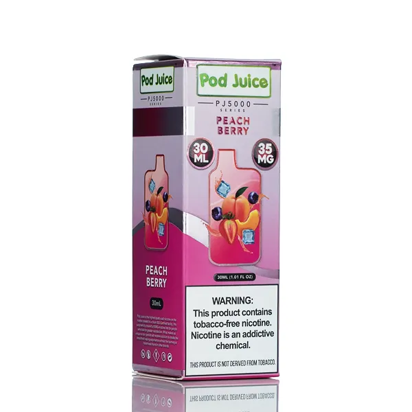 Pod Juice Salt PJ5000 - Peach Berry Ice - 30ml - Image 3