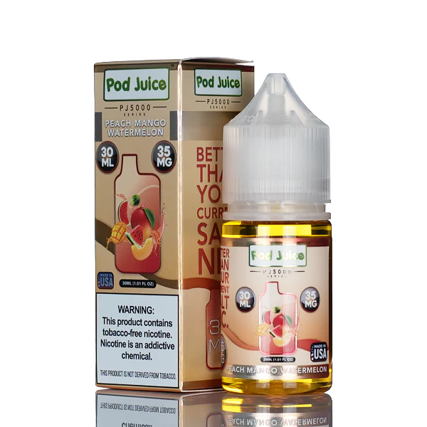 Pod Juice Salt PJ5000 - Peach Mango Watermelon - 30ml (DISCONTINUED)