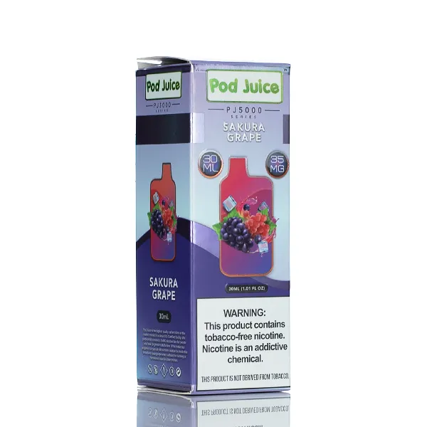 Pod Juice Salt PJ5000 - Sakura Grape Ice - 30ml - Image 3