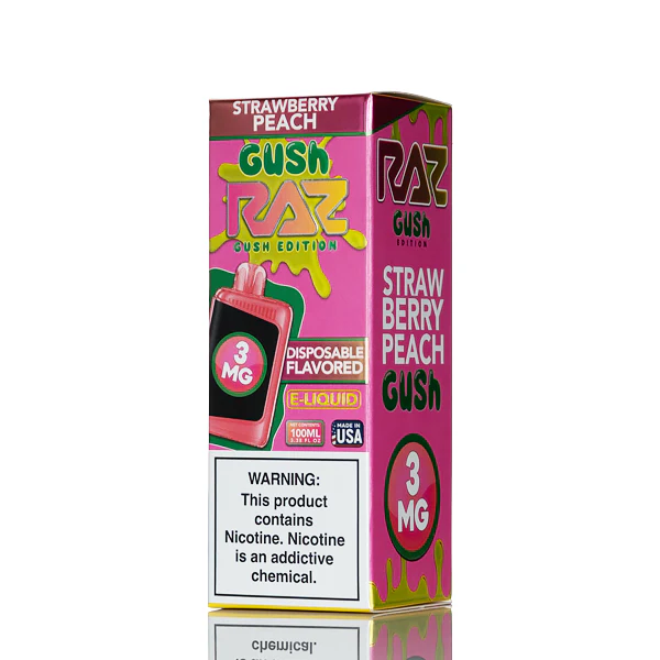 Pod Juice X RAZ E-Liquid - Strawberry Peach Gush - 100mL - Image 3