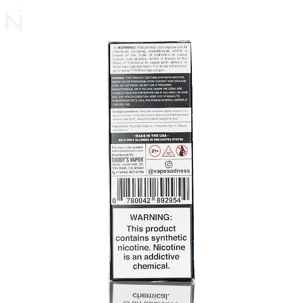 Sadboy E-Liquid - Nola Series - Blueberry  - 100mL - Image 4
